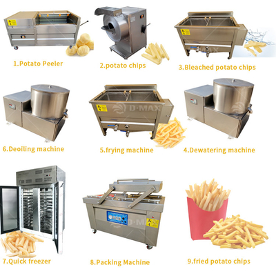 Machine de fabrication de chips de pommes de terre à haute productivité pour la production à petite échelle de frites