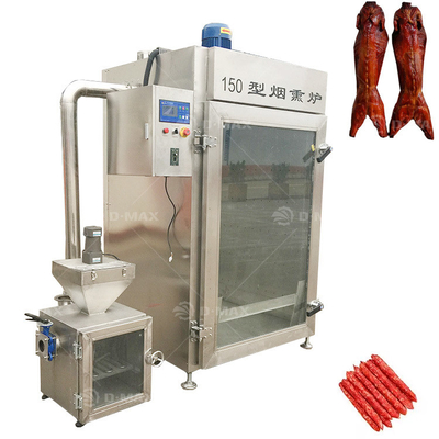 Cuisinier à haute vitesse à 30 kg/ lot de viande de poisson fumée et de viande de poisson fumée avec chariot et appareil de fumage