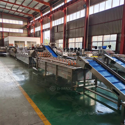 Ligne de production de machines d'emballage et de coupe de nettoyage commerciaux pour fruits et légumes