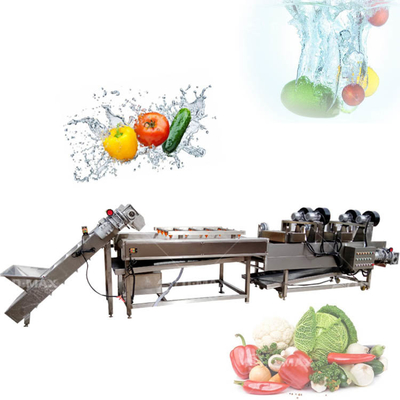 Ligne de transformation de légumes à grande vitesse dotée d'une puissance de 3,75 kW et d'une technologie de nettoyage par bulles
