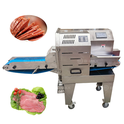 Machine à découper de viande à bande transporteuse adaptée au bœuf cuit, au porc, au poulet, au canard