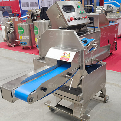 Machine à découper de viande à bande transporteuse adaptée au bœuf cuit, au porc, au poulet, au canard
