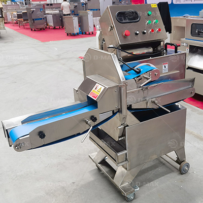 Machine à découper de viande à bande transporteuse adaptée au bœuf cuit, au porc, au poulet, au canard
