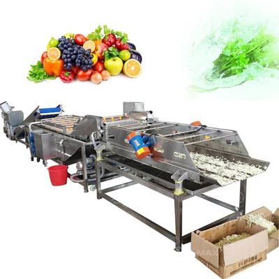 Ligne de traitement industriel de nettoyage et de séchage des légumes avec technologie avancée de bulle
