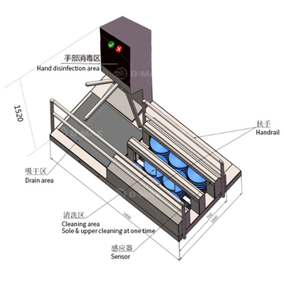 Obtenez un nettoyage en profondeur avec notre machine à laver à chaussures à induction de type 760 * 480mm Largeur de nettoyage