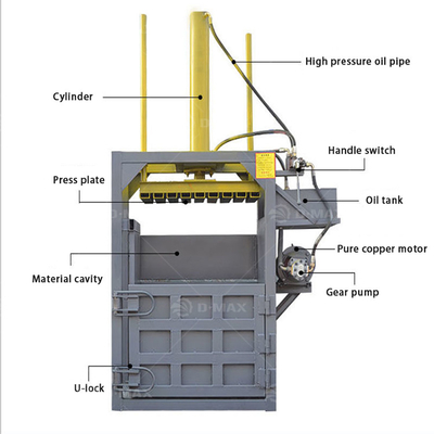 Presses à emballage vertical à haute productivité pour le recyclage des déchets de papier et des rouleaux de film de sacs en PE