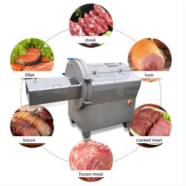 Coupe de viande congelée fonction de coupeuse automatique de viande pour les délicieux bacon poulet jambon poisson