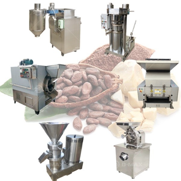 Chauffage électrique des grains de cacao, décapage des noyaux, broyage de la machine de traitement pour une production élevée